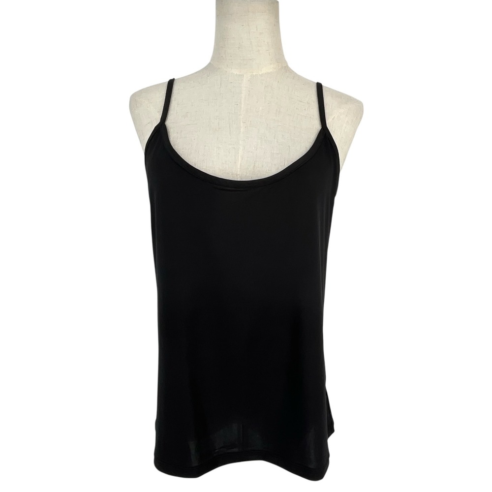 Lauren Ralph Lauren Womens Camisole Top Black Spaghetti Strap Scoop Neck Large